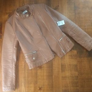 Charlotte Russe M Light Brown Leather Jacket